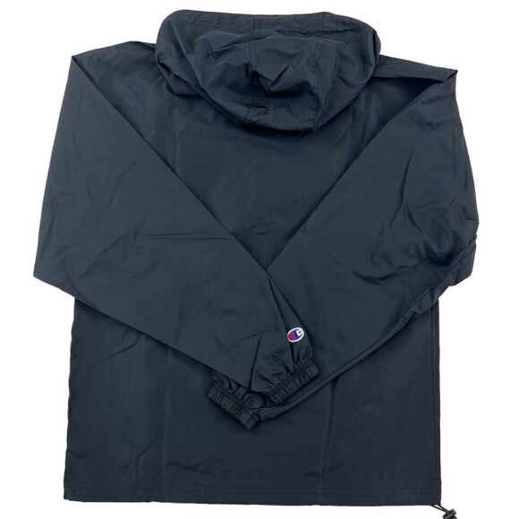 New Champion Men US S Black Hoody Anorak Sport Windbreaker Casual Pullover  - Picture 2 of 11